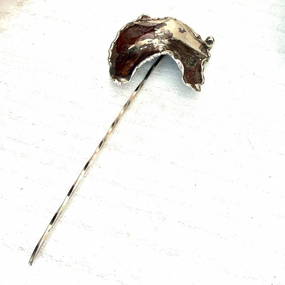 Vintage BPEO Brenda Peo Mixed Metal Artisan Stick Pin - Picture 2 of 7